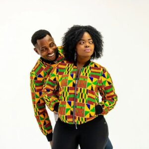 Couple Ankara Bomber jacket