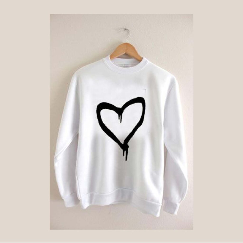 White Black Heart Sweatshirt