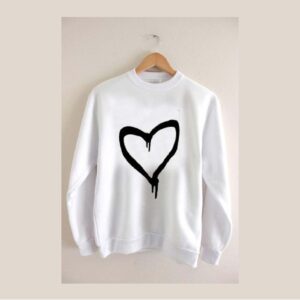 White Black Heart Sweatshirt