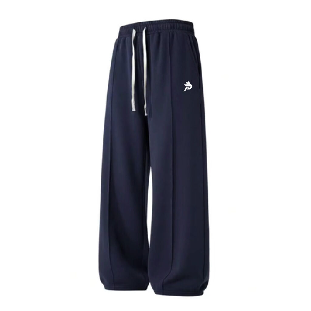 Unisex Wide Leg Sweatpants, Baggy Casual Drawstring Lounge Pants with Pockets, Open Hem Athletic Workout Joggers